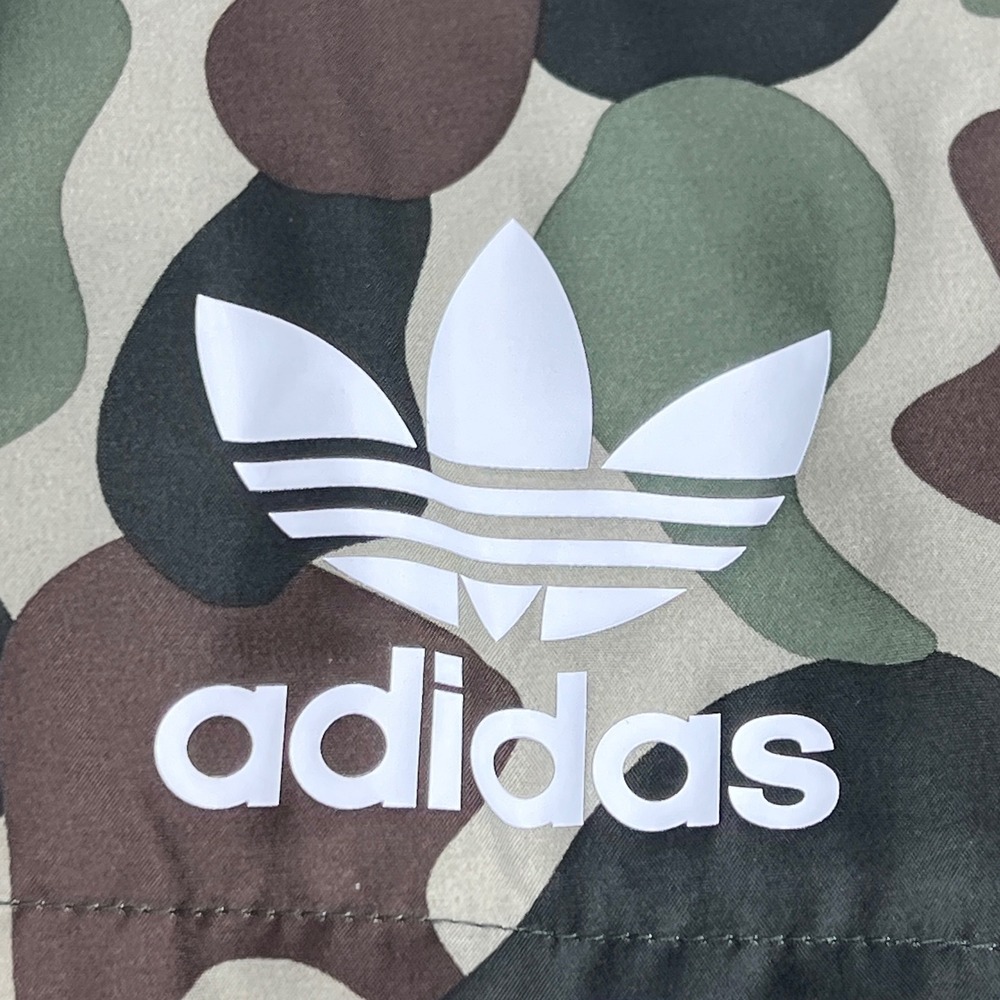Adidas Originals Mens Camo Windbreaker Jacket Olive Green Full Zip Hooded Large - Picture 7 of 12